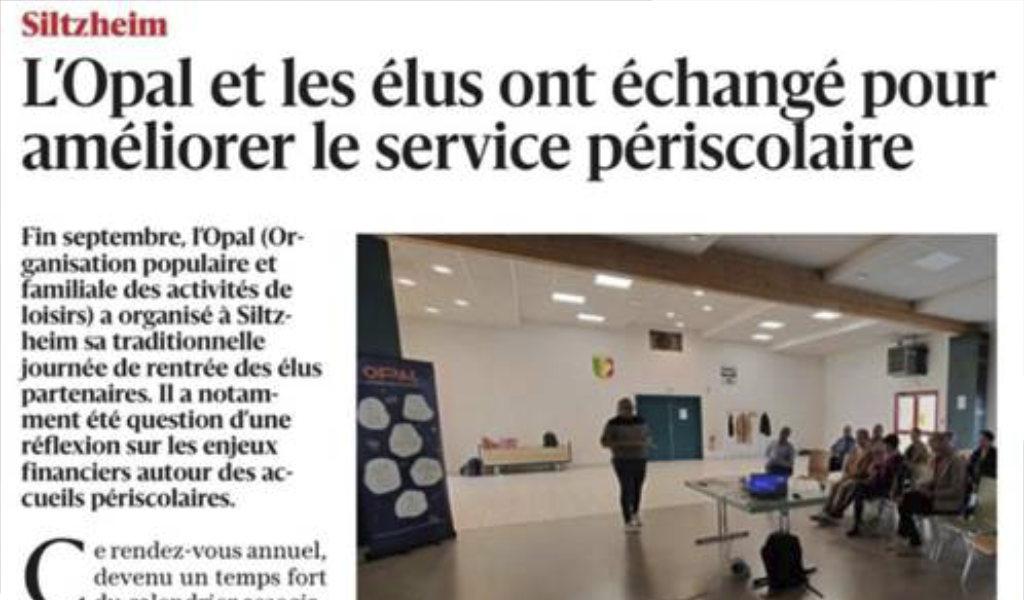 L’OPAL et les élus pour améliorer le service périscolaire